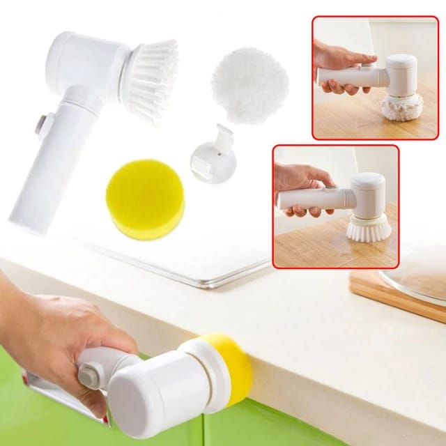 Cepillo De Limpieza Eléctrico Para Baño Limpiador De Fregadero Cocina USB  5-En-1